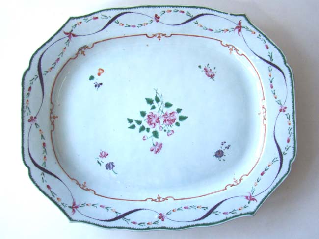 A fine Chinese export porcelain "Famille rose" serving platter circa 1770-1790